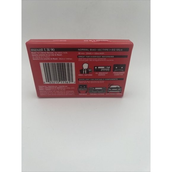 Maxell UR-90 Normal-Bias Cassette Tapes (108510). - Picture 2 of 2